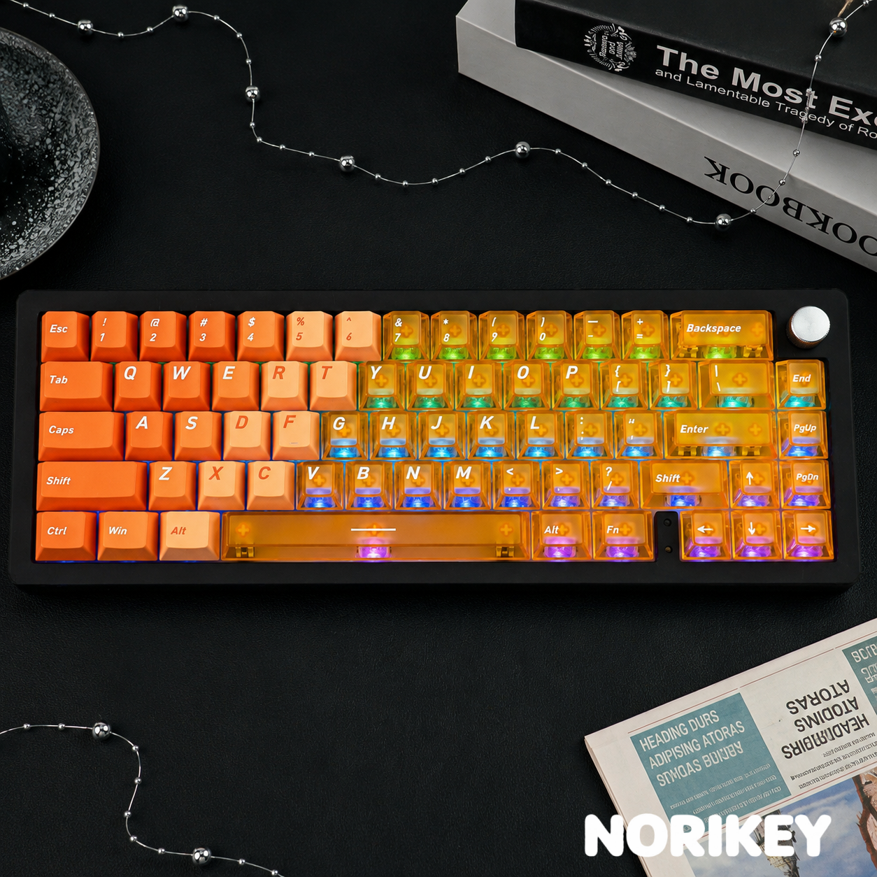 Orange Gradient Keycaps – PBT Cherry Profile 160-Key Set