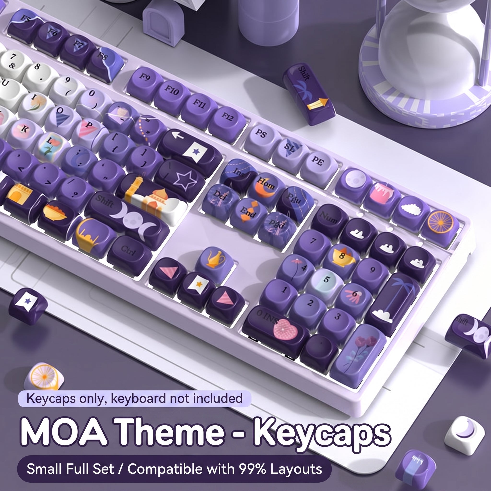Cute purple theme designed for aesthetic keyboard setups