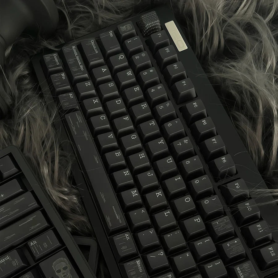 Cyber Code Rain PBT Keycap Set — Five-Side Dye-Sub, Cherry Profile, 143 Keys