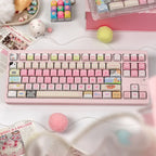 Cat Squad PBT Keycap Set — Cute Cat Theme, Five-Side Dye-Sub, 140+ Keys