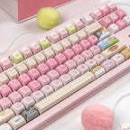 Cat Squad PBT Keycap Set — Cute Cat Theme, Five-Side Dye-Sub, 140+ Keys