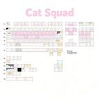 Cat Squad PBT Keycap Set — Cute Cat Theme, Five-Side Dye-Sub, 140+ Keys