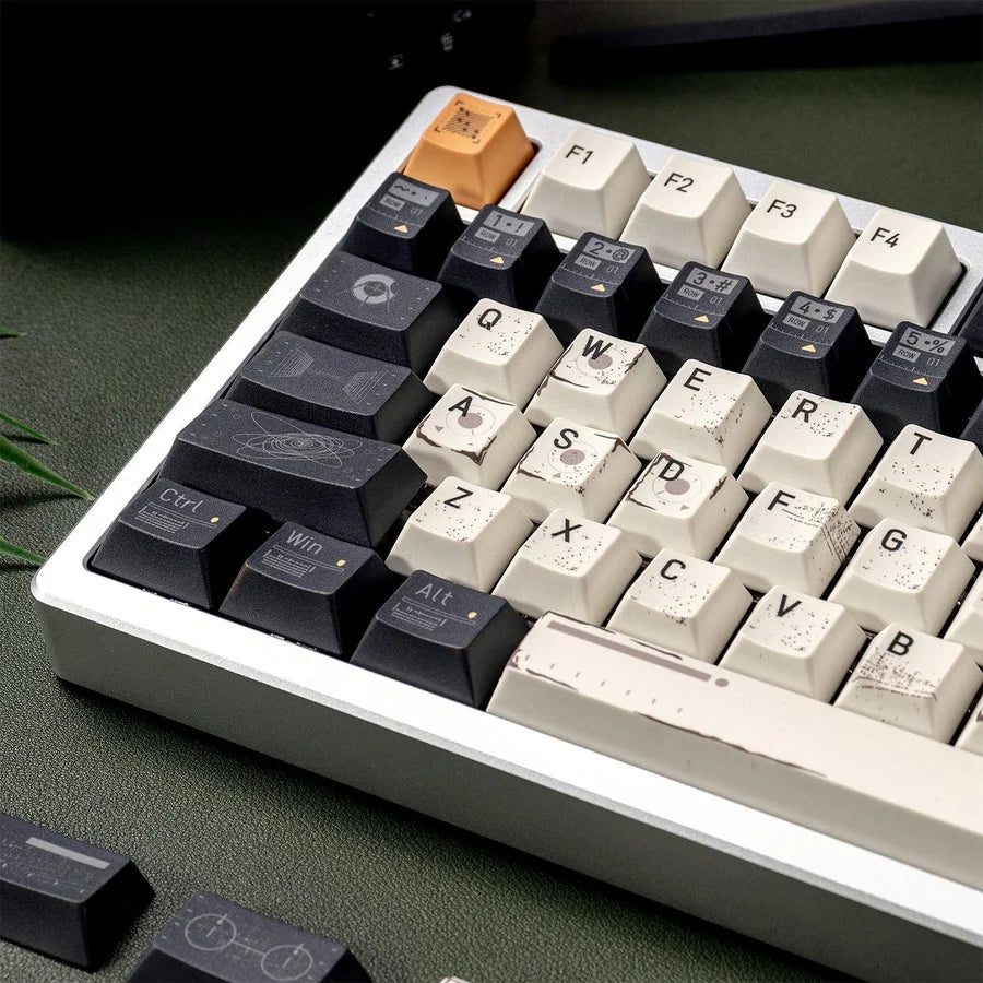 Dark Starfield PBT Keycap Set — Cherry Profile Dye-Sub with Gold ESC