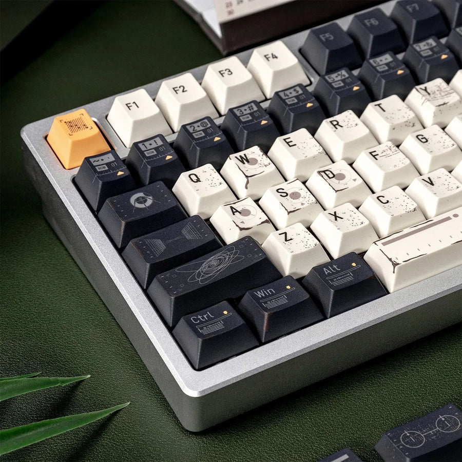 Dark Starfield PBT Keycap Set — Cherry Profile Dye-Sub with Gold ESC
