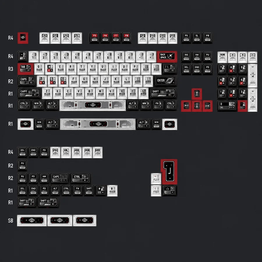 Sci-Fi Starfield Theme Keycaps ( PBT, Cherry Profile, 5-Sided Dye-Sublimation)
