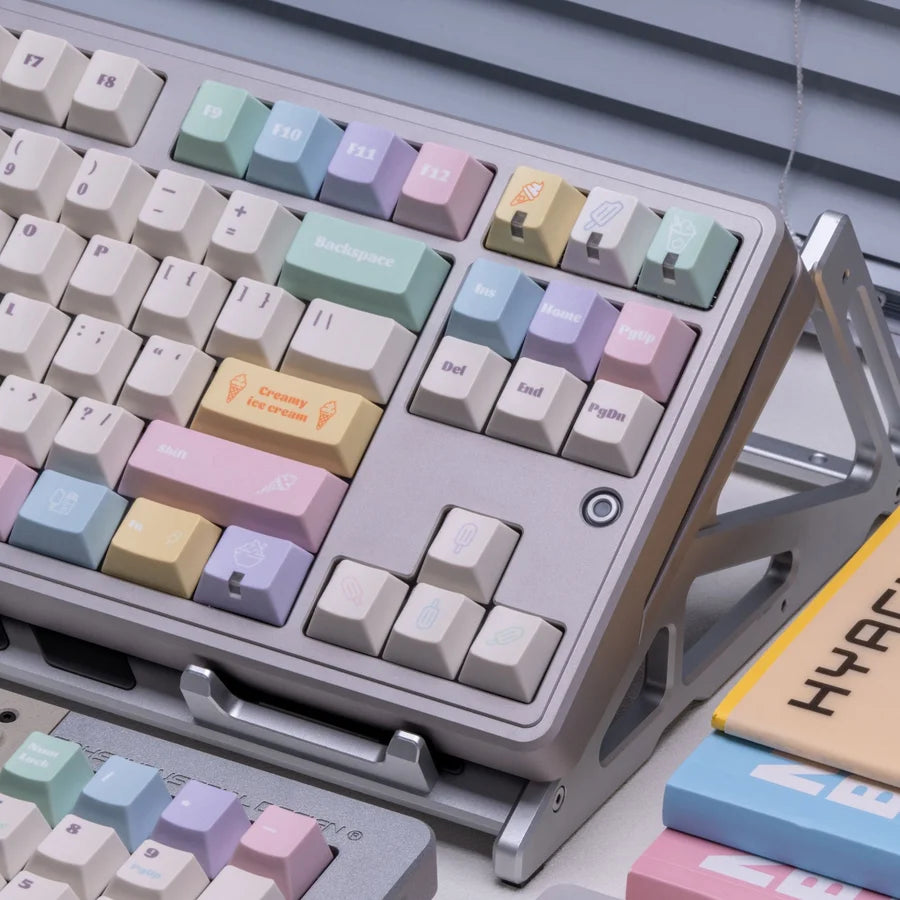 Creamy Ice Cream PBT Keycap Set — Pastel 5-Color Cherry Profile 143 Keys