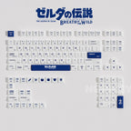 Complete keycap layout breakdown of Zelda theme OEM profile dye-sublimated PBT set with novelty keys