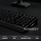 130+ Key Black Side-Printed Shine-Through PBT Keycap Set – Cherry Profile