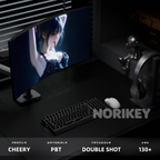 130+ Key Black Side-Printed Shine-Through PBT Keycap Set – Cherry Profile