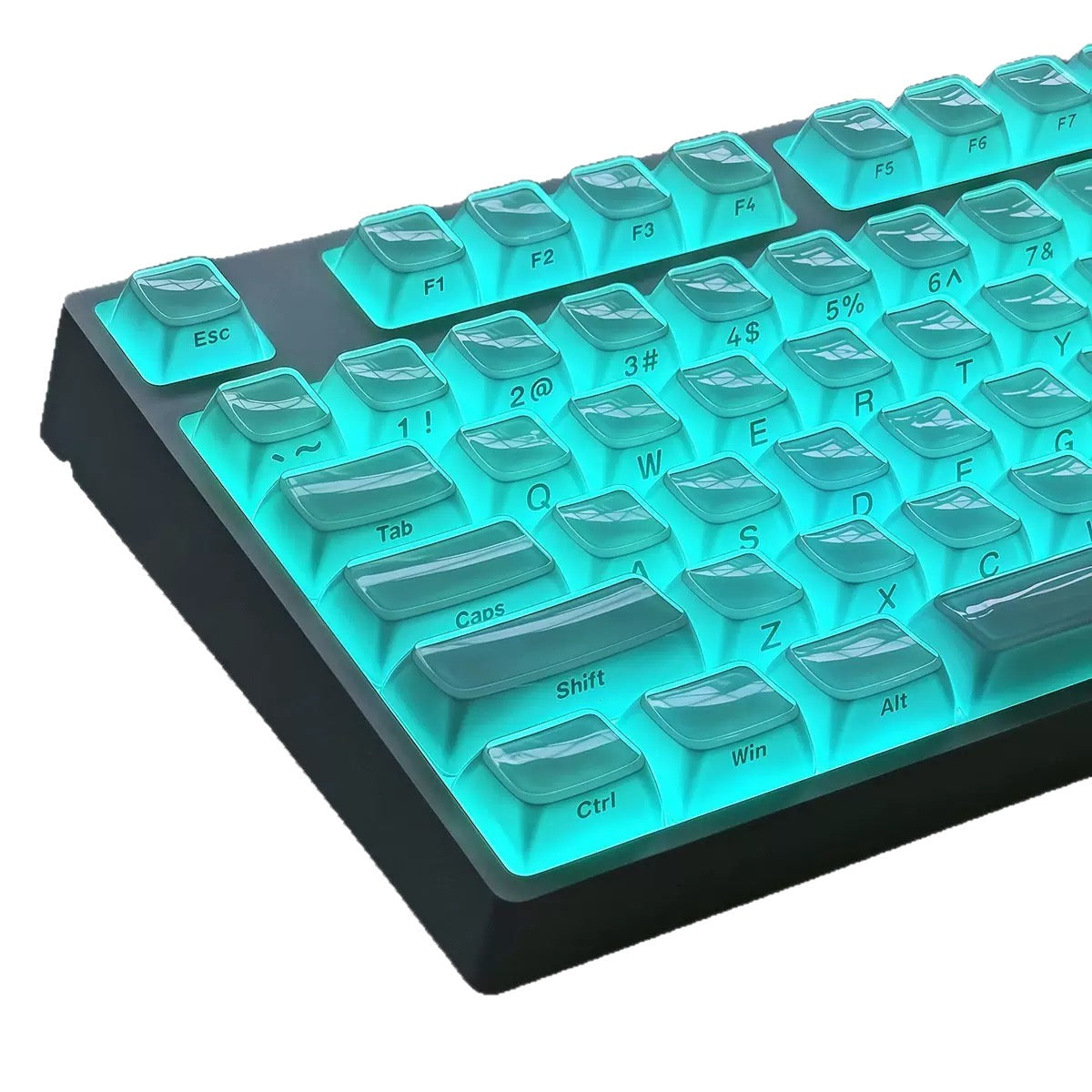 Side Printed Jelly Crystal Keycaps for Wooting 60HE & Mechanical Keyboards