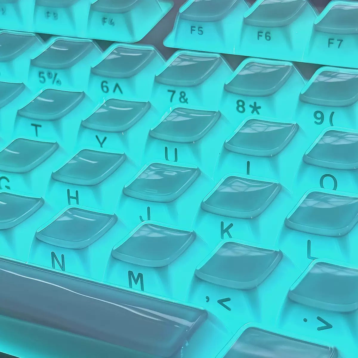 White side printed keycaps for custom mechanical keyboard