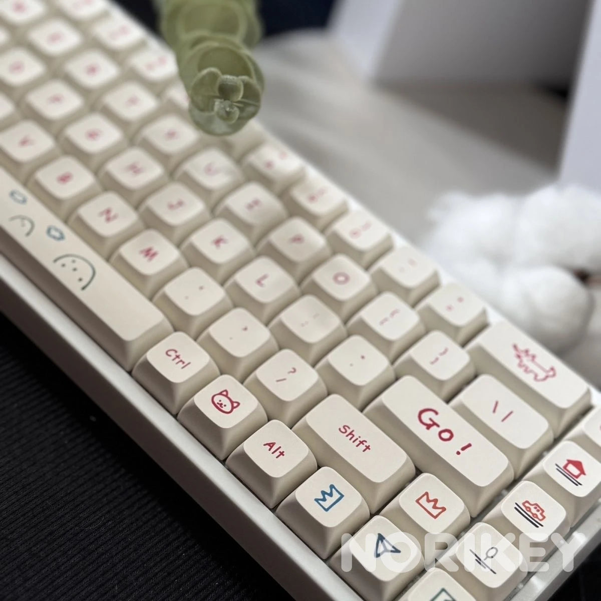 Cute Doodle MOA PBT Keycaps – 123-Key Dye-Sub Set