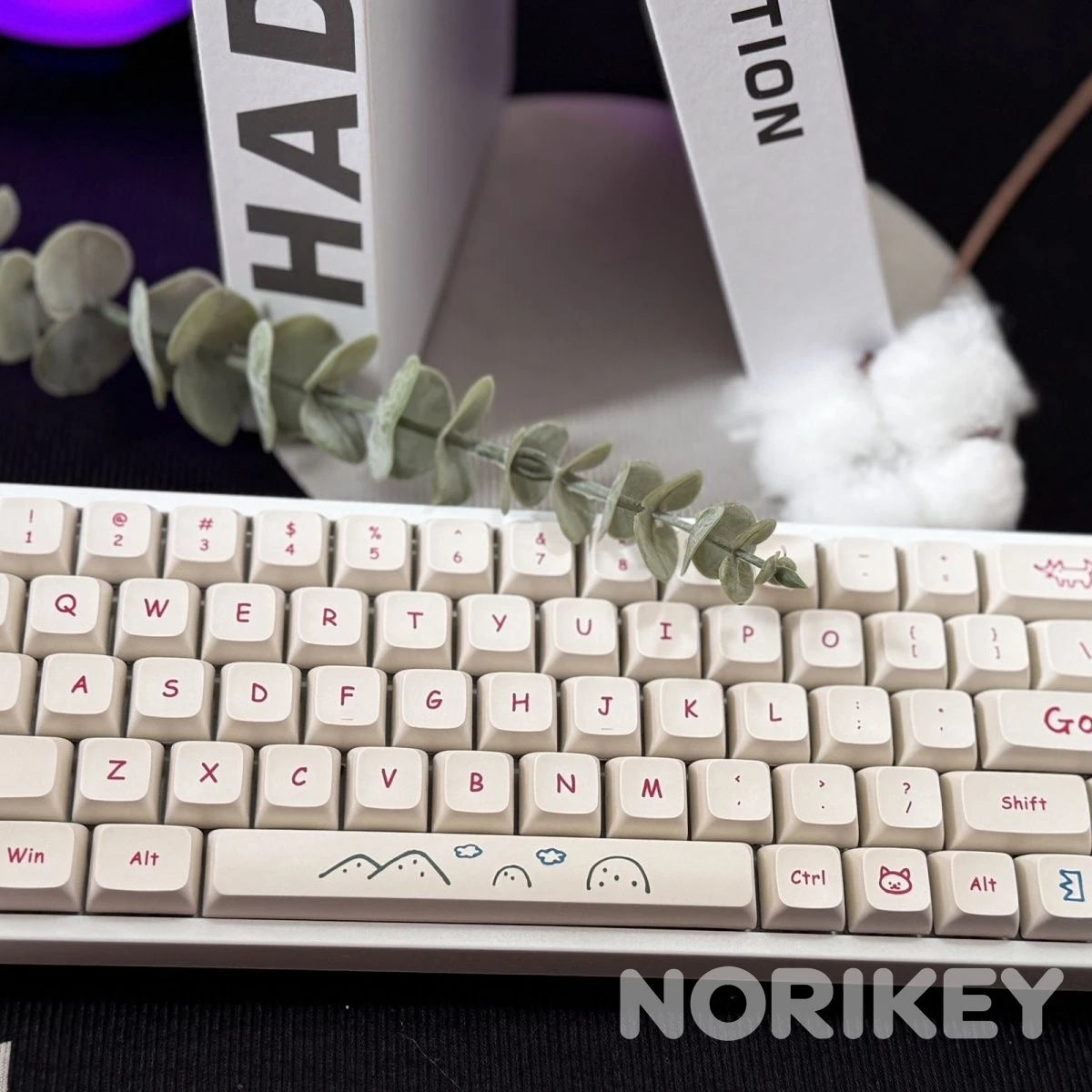 Cute Doodle MOA PBT Keycaps – 123-Key Dye-Sub Set