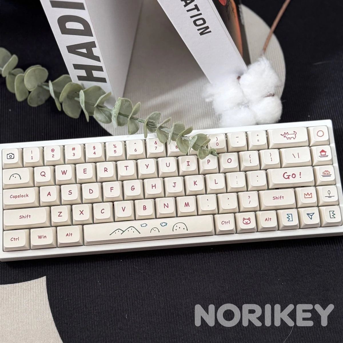 Cute Doodle MOA PBT Keycaps – 123-Key Dye-Sub Set