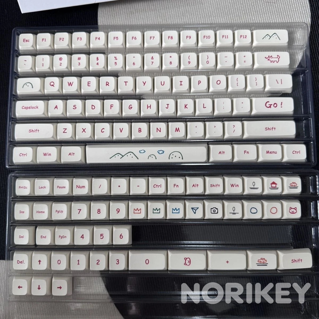 Cute Doodle MOA PBT Keycaps – 123-Key Dye-Sub Set