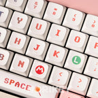 Pixel Art PBT Keycap Set — XDA Profile Dye-Sub, Pink & White, 134 Keys