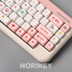 Pixel Art PBT Keycap Set — XDA Profile Dye-Sub, Pink & White, 134 Keys