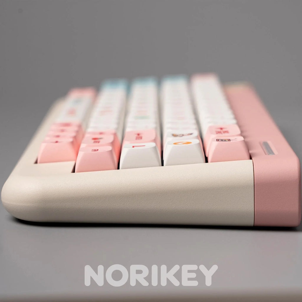 Pixel Art PBT Keycap Set — XDA Profile Dye-Sub, Pink & White, 134 Keys