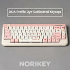 Pixel Art PBT Keycap Set — XDA Profile Dye-Sub, Pink & White, 134 Keys