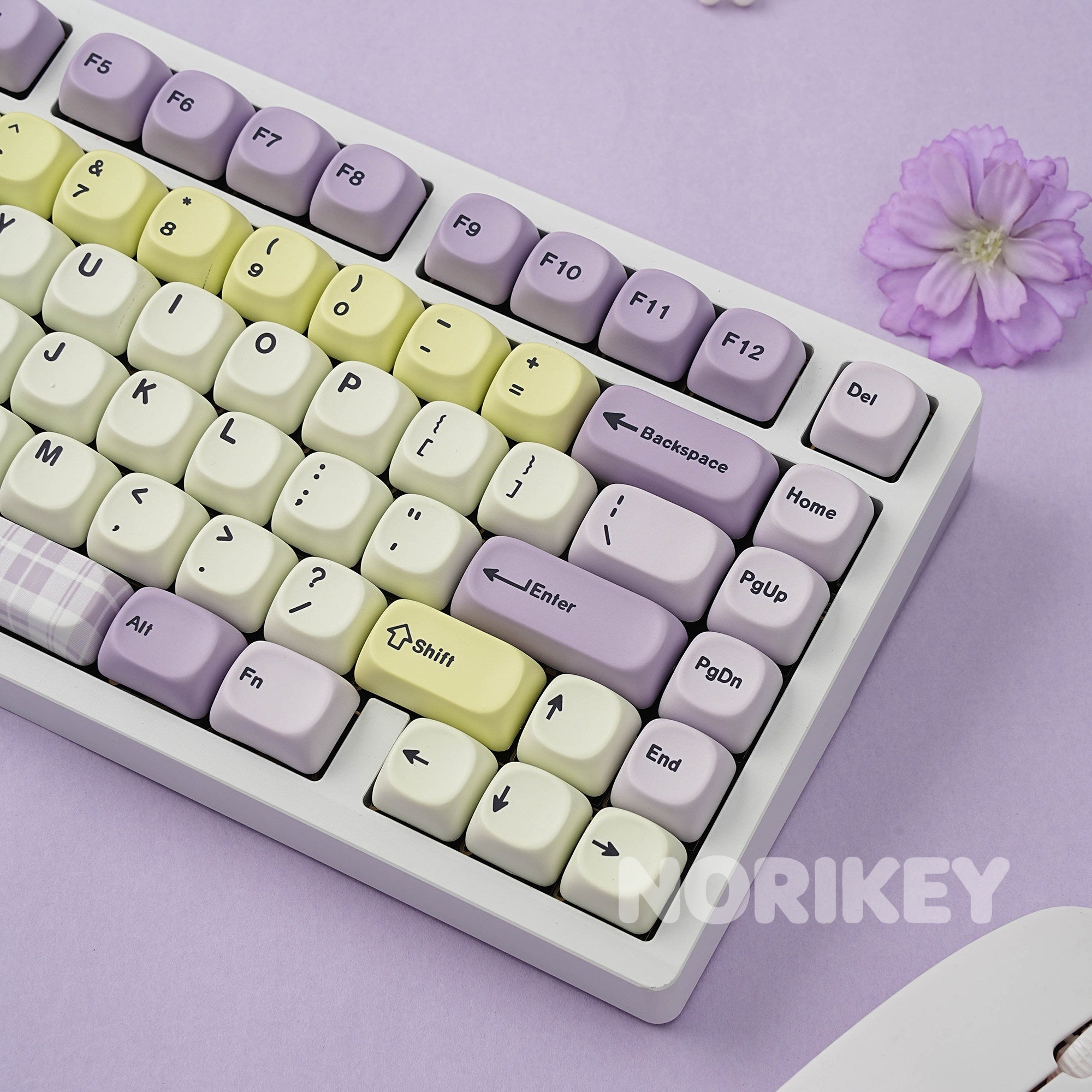 Cute Pastel MOA Keycaps | Taro Milk Tea PBT Keycap Set - 130+ Keys