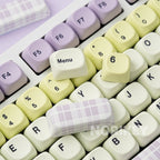 Cute Pastel MOA Keycaps | Taro Milk Tea PBT Keycap Set - 130+ Keys