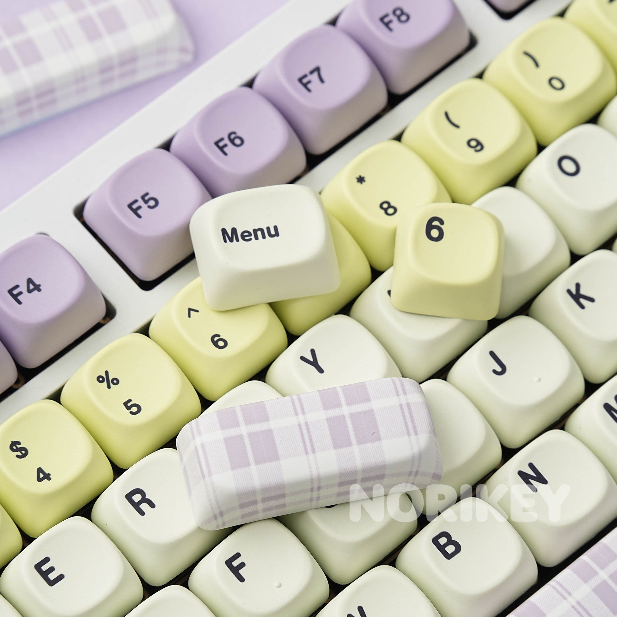 Cute Pastel MOA Keycaps | Taro Milk Tea PBT Keycap Set - 130+ Keys