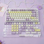 Cute Pastel MOA Keycaps | Taro Milk Tea PBT Keycap Set - 130+ Keys