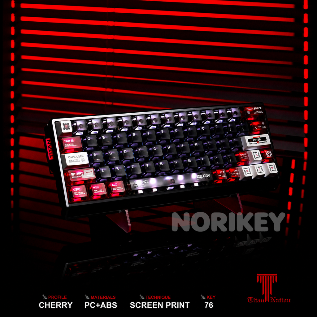 76-key PC and ABS keycap set for compact mechanical keyboards
