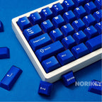 Cherry profile blue translucent keycaps with RGB backlighting