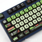 RGB mechanical keyboard fitted with apocalypse pudding keycaps