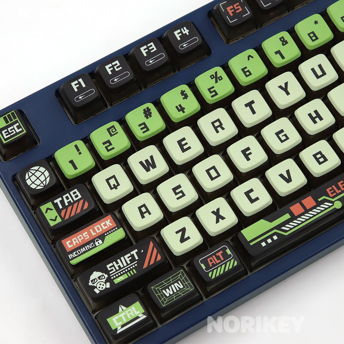 RGB mechanical keyboard fitted with apocalypse pudding keycaps