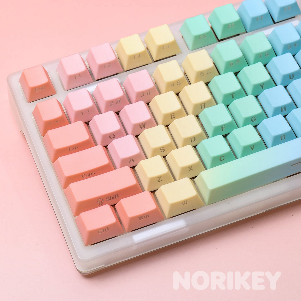 Side-Engraved Backlit Keycaps  (121 Keys)- Macaron Gradient PBT (Cherry Profile)