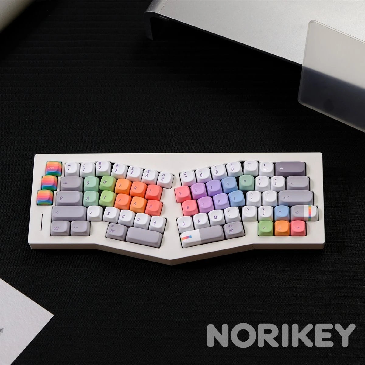 Rainbow Retro XOA PBT Keycaps – Custom Mechanical Keyboard Set