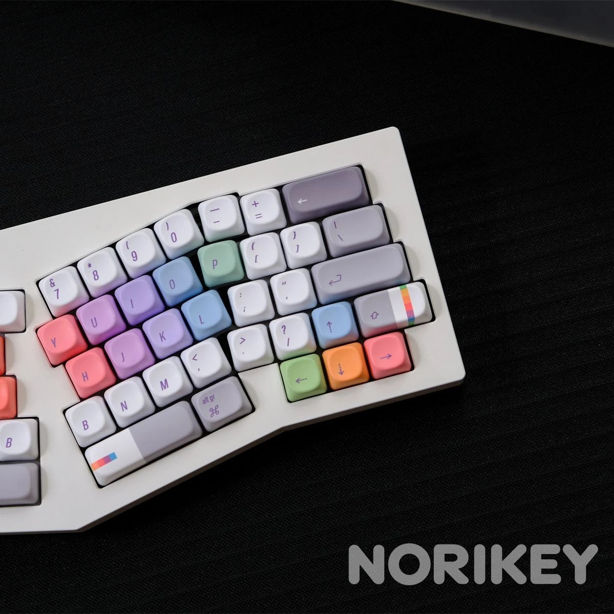 Rainbow Retro XOA PBT Keycaps – Custom Mechanical Keyboard Set