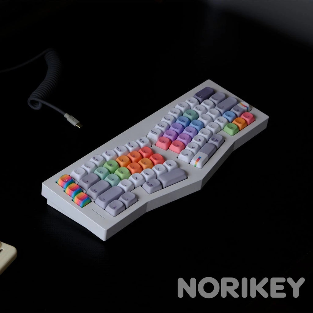 Rainbow Retro XOA PBT Keycaps – Custom Mechanical Keyboard Set