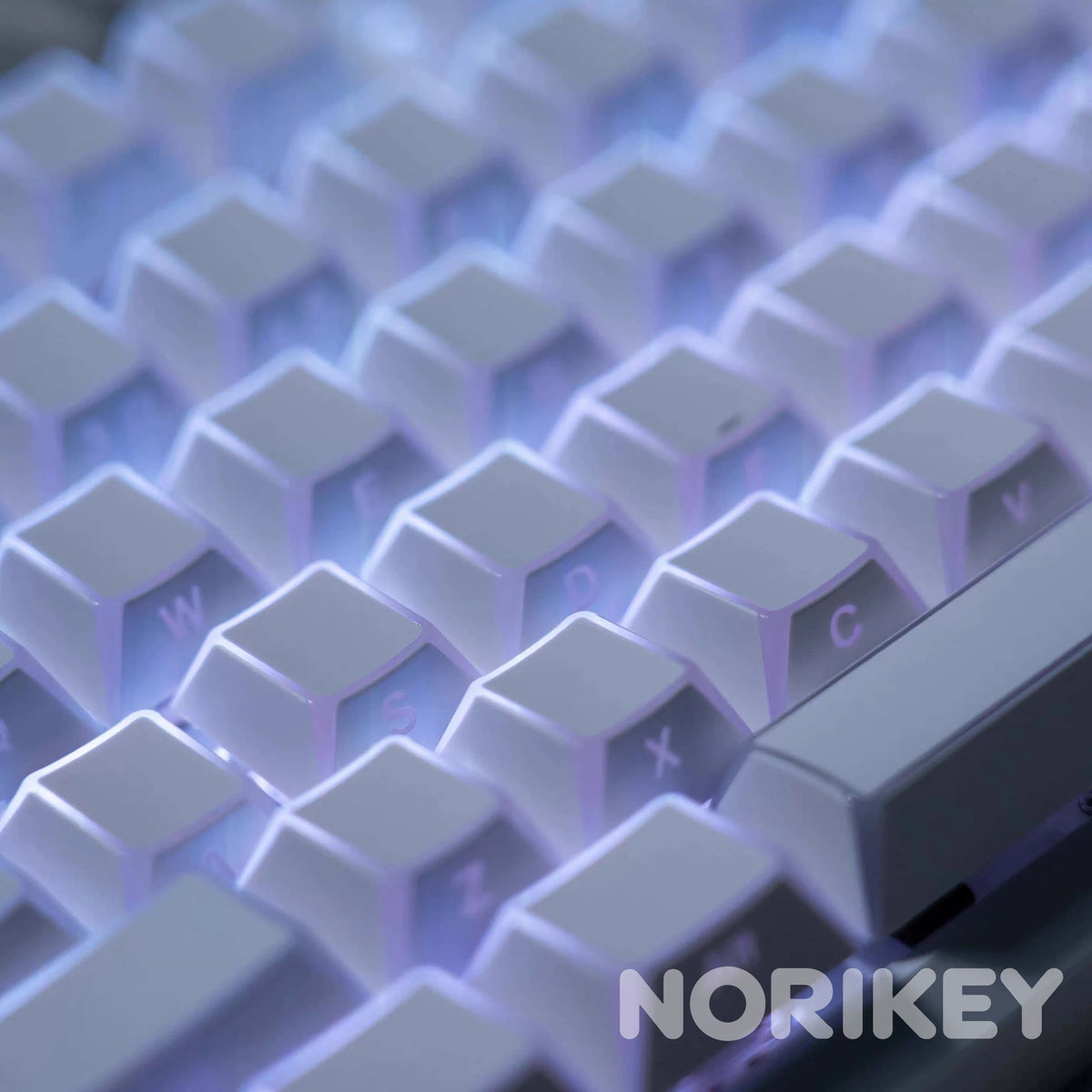 White Faceted Shine Through Side-Printed Keycap Set (128 Keys)