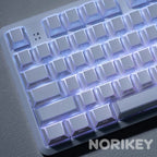 White Faceted Shine Through Side-Printed Keycap Set (128 Keys)