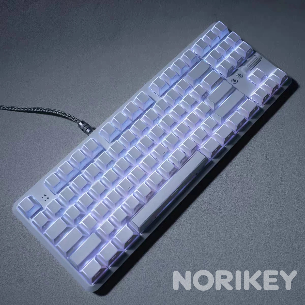 White Faceted Shine Through Side-Printed Keycap Set (128 Keys)