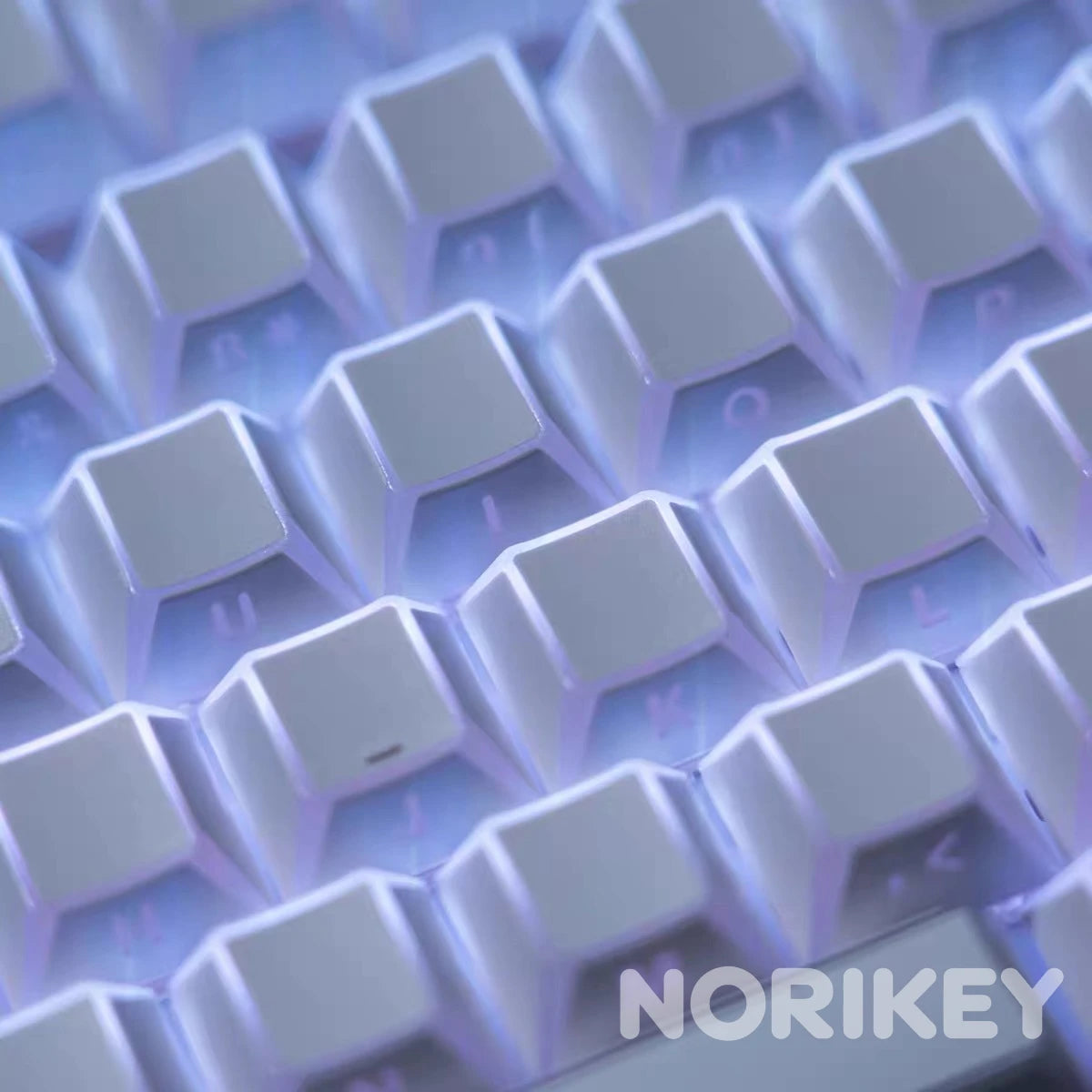 White Faceted Shine Through Side-Printed Keycap Set (128 Keys)
