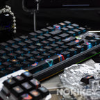 Black Galaxy Keycaps | Side-Printed 1.7mm Thick PBT Cyberpunk Set (130 Keys)
