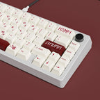 Minimalist Red White PBT Keyboard Set  - Cherry Profile