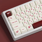 Minimalist Red White PBT Keyboard Set  - Cherry Profile