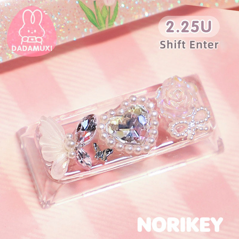 Kawaii Glitter Resin Artisan Keycap | 2.25U Left Shift & Enter Key