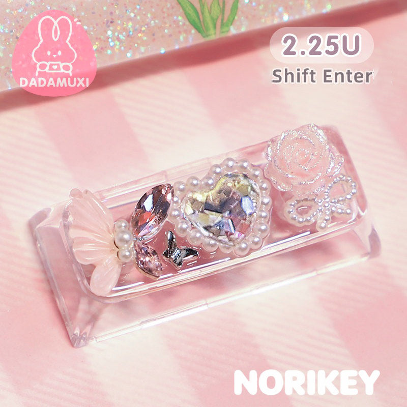 Kawaii Glitter Resin Artisan Keycap | 2.25U Left Shift & Enter Key