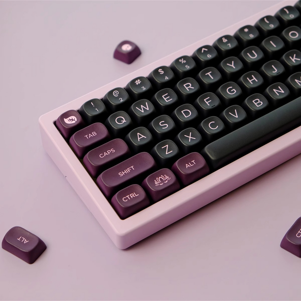 MOA Profile Five-Side Dye-Sub PBT Keycaps — Pink & Purple Colorway
