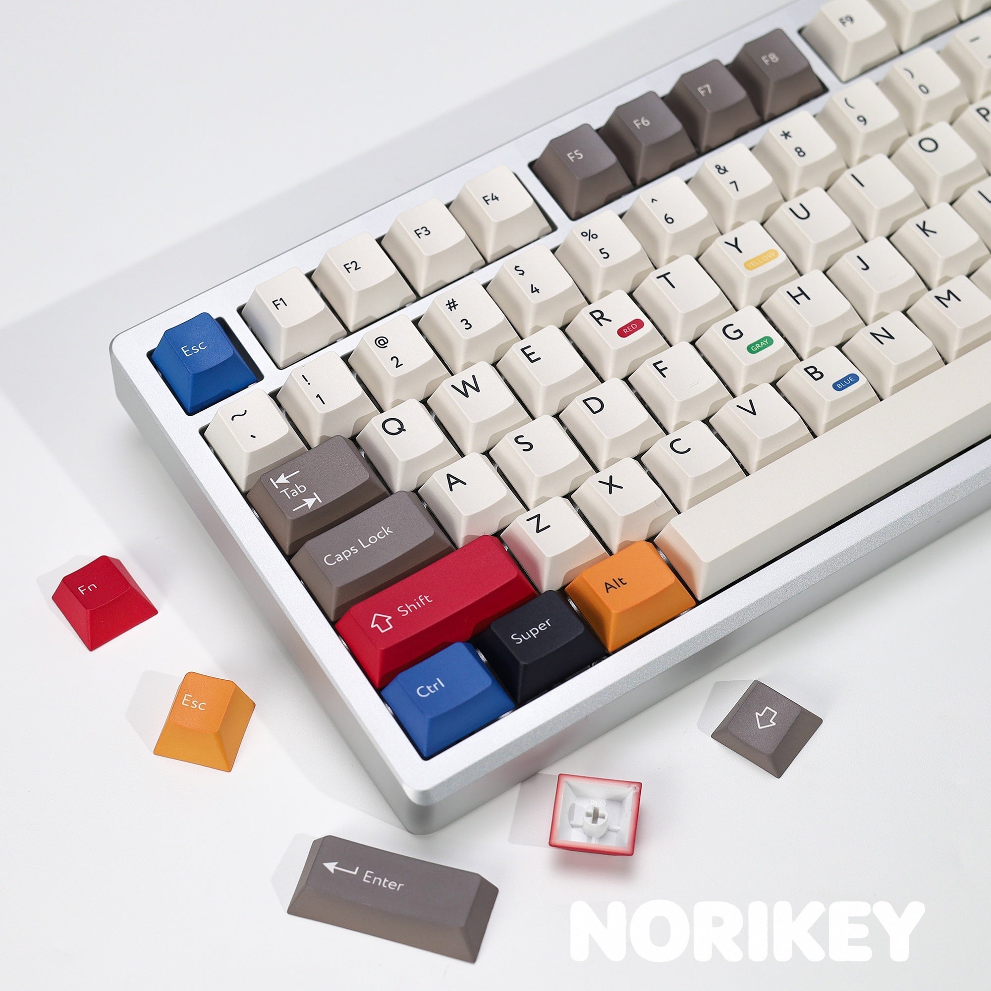 retro circle keycap mechanical keyboard
