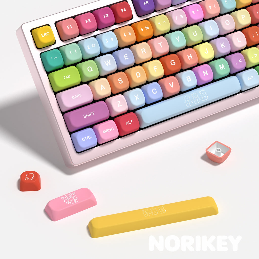 Rainbow Candy KOA Profile PBT Keycaps Set - 133 Keys
