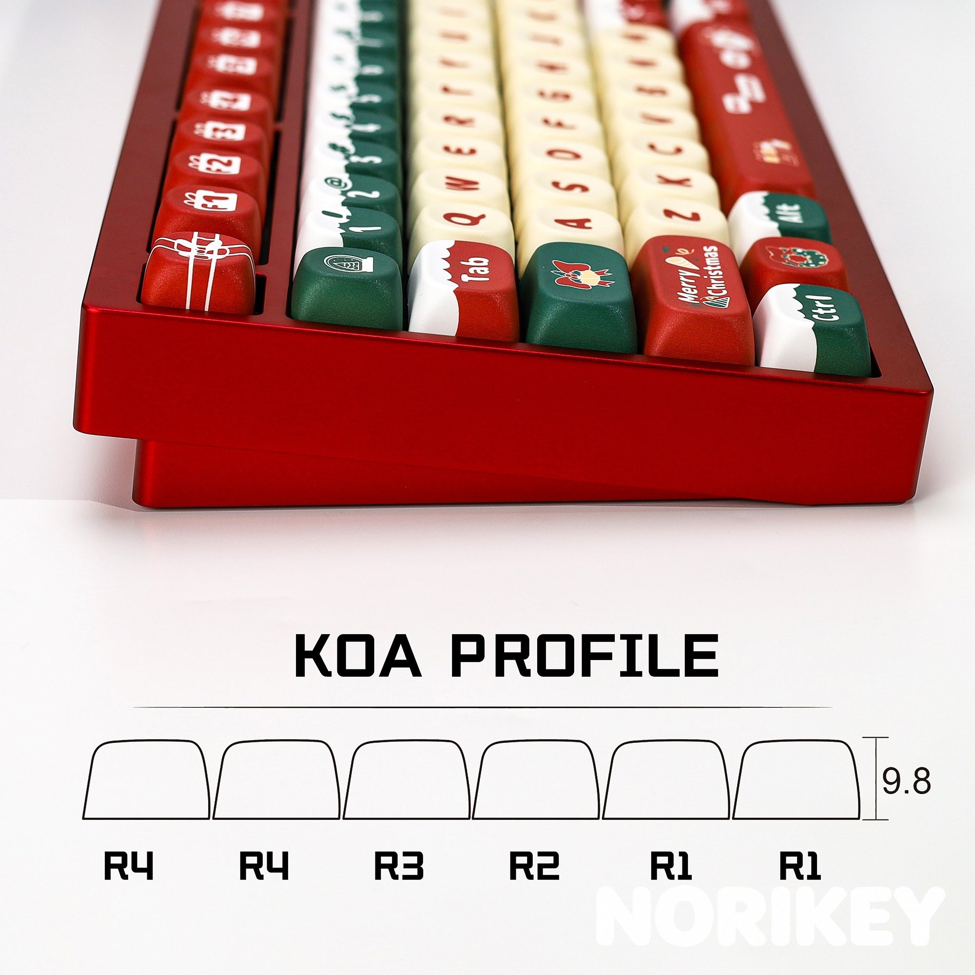 Christmas Carnival KOA Profile Keycap Set — 133 Keys, PBT Dye-Sub