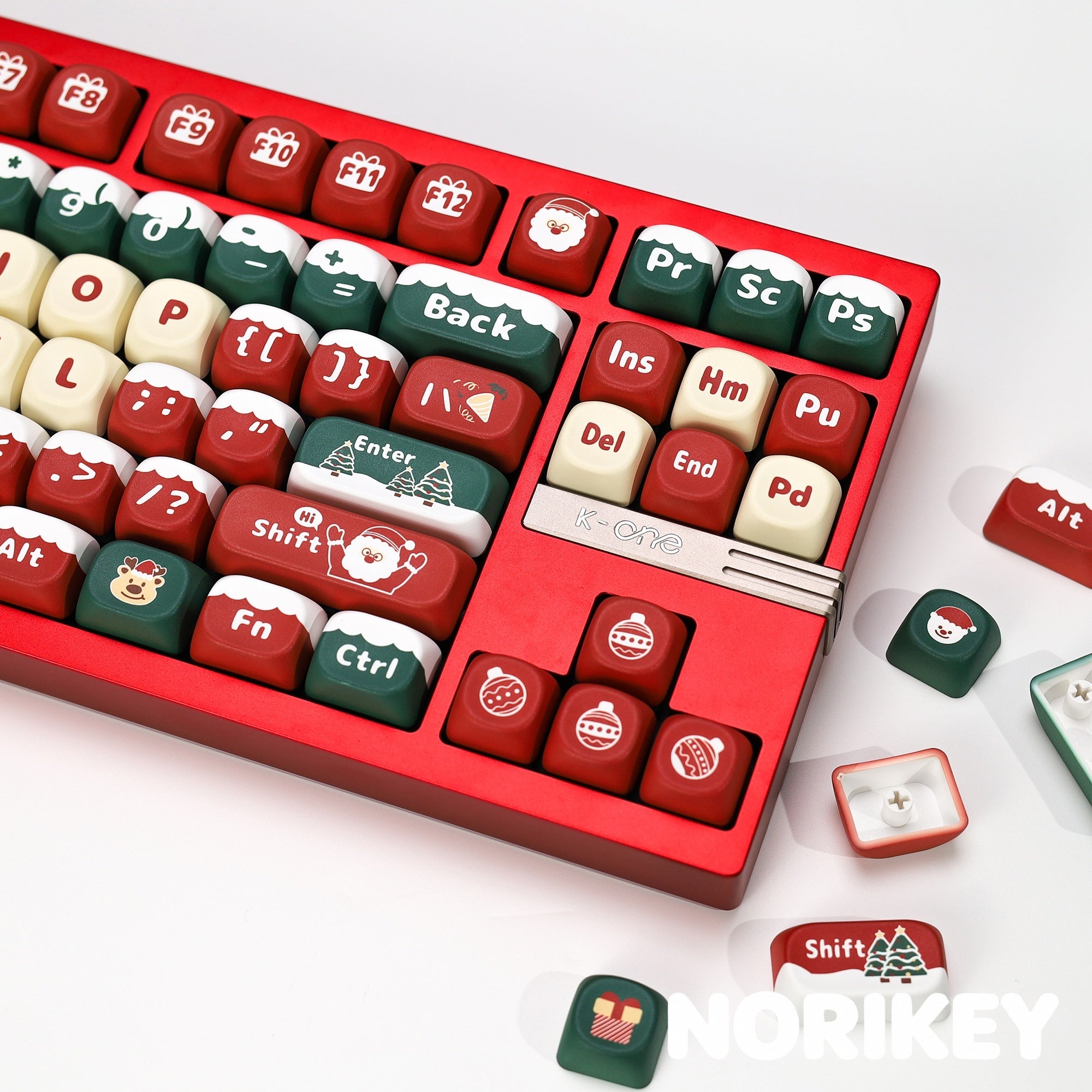 Christmas Carnival KOA Profile Keycap Set — 133 Keys, PBT Dye-Sub