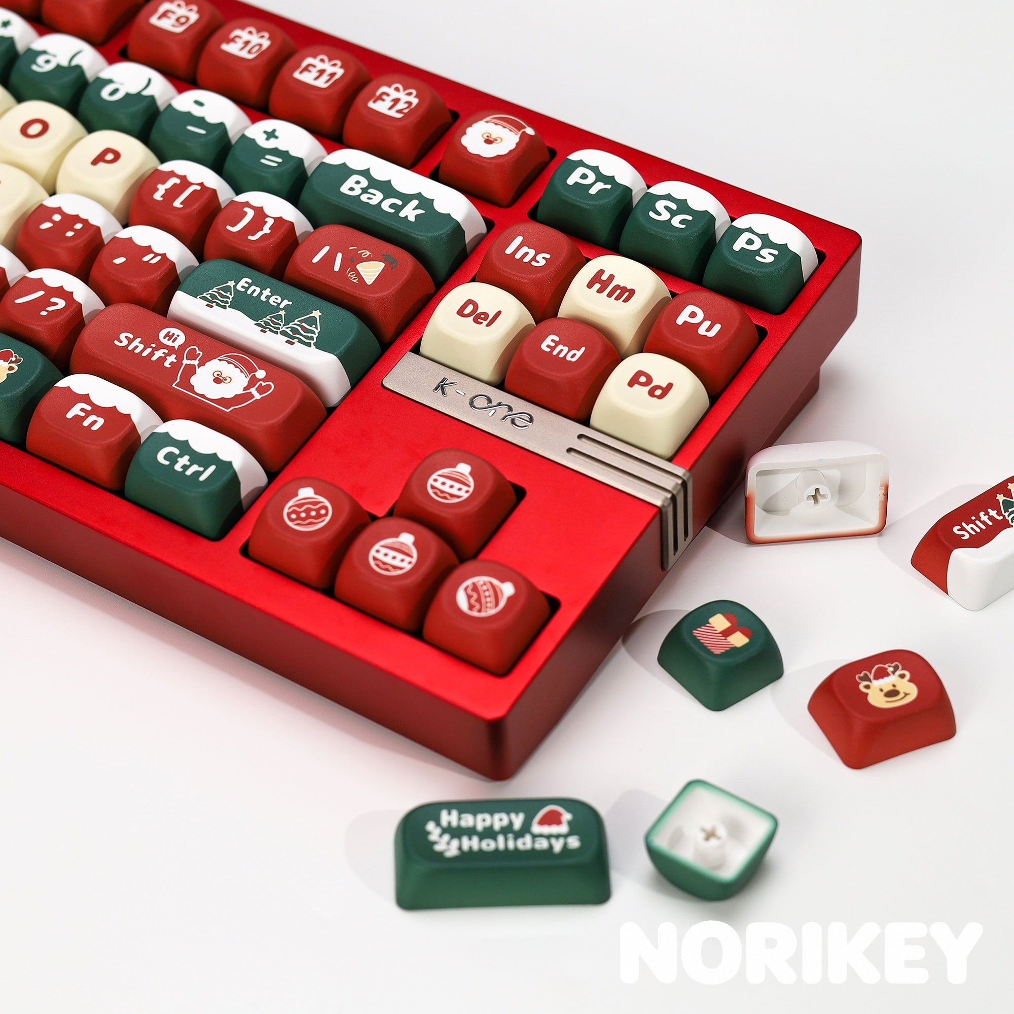 Christmas Carnival KOA Profile Keycap Set — 133 Keys, PBT Dye-Sub
